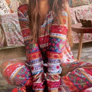 Natural Life Boho Mixed Print Fleece Onesie